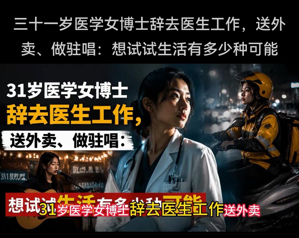 怎么看医学女博士辞职送外卖一事？刘子涵是31岁的医学博士，本科毕业于四川大学华