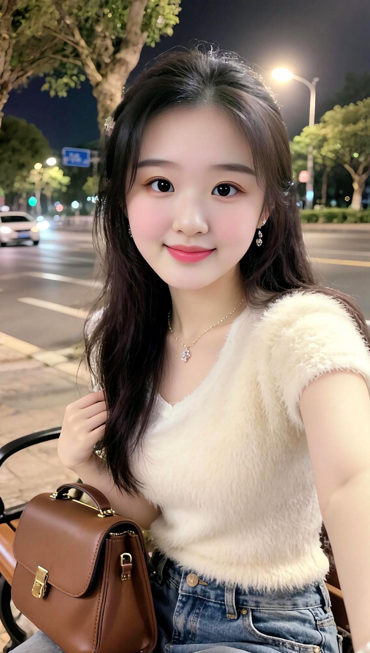 夜街拍温柔气质短袖小姐姐抖音玩法合伙