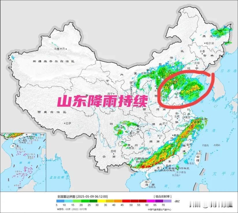 早晨6点，山东烟台大雨持续中，天气预报说中到大雨还将持续2个小时，烟台的旱情彻底