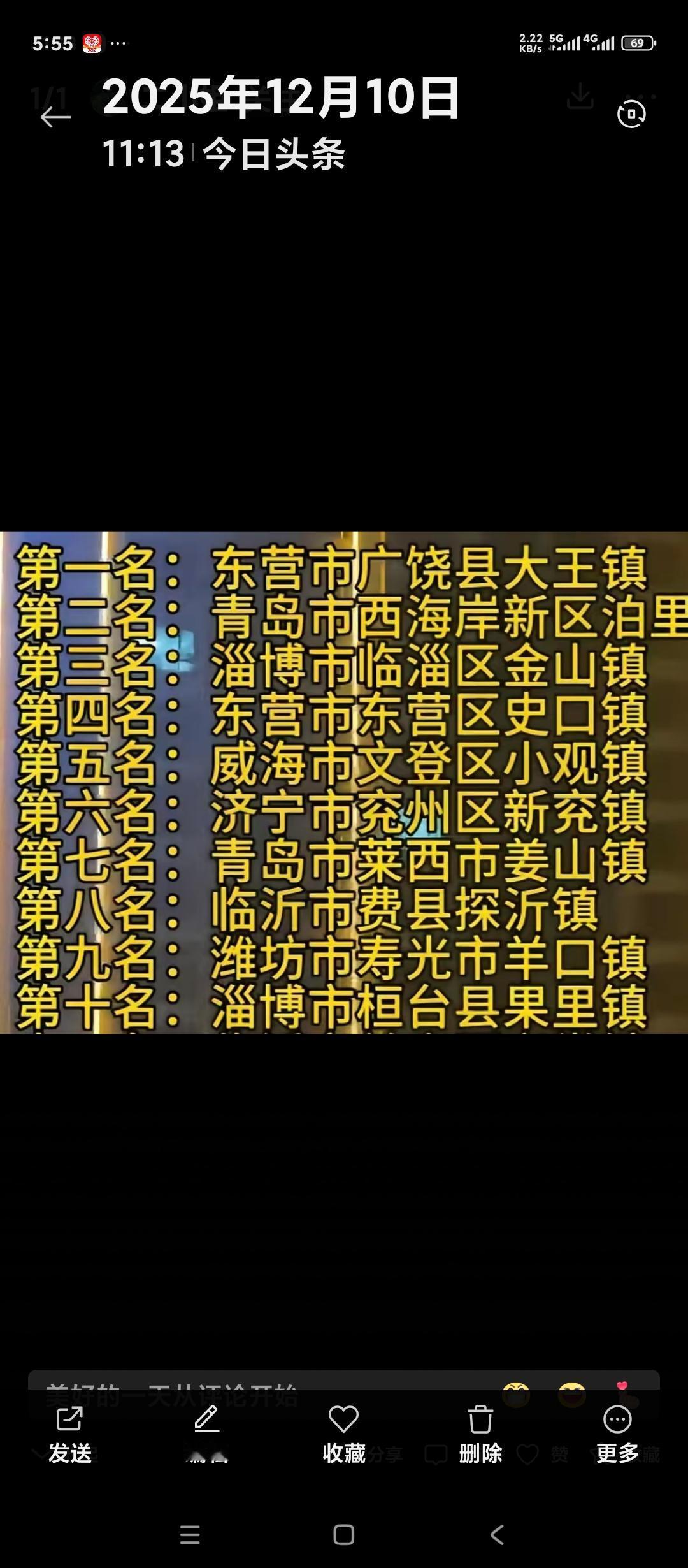 网传的山东经济十强镇。淄博有两家入选，一家是临淄金山镇。一家是桓台果里镇。非
