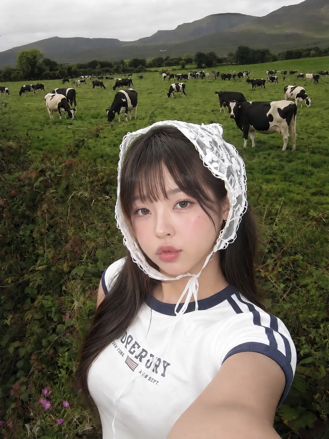 🐄🤍 第一次看到奶牛🐄欸，虽然爱村到处都是牛啊羊的，但是每次看到...