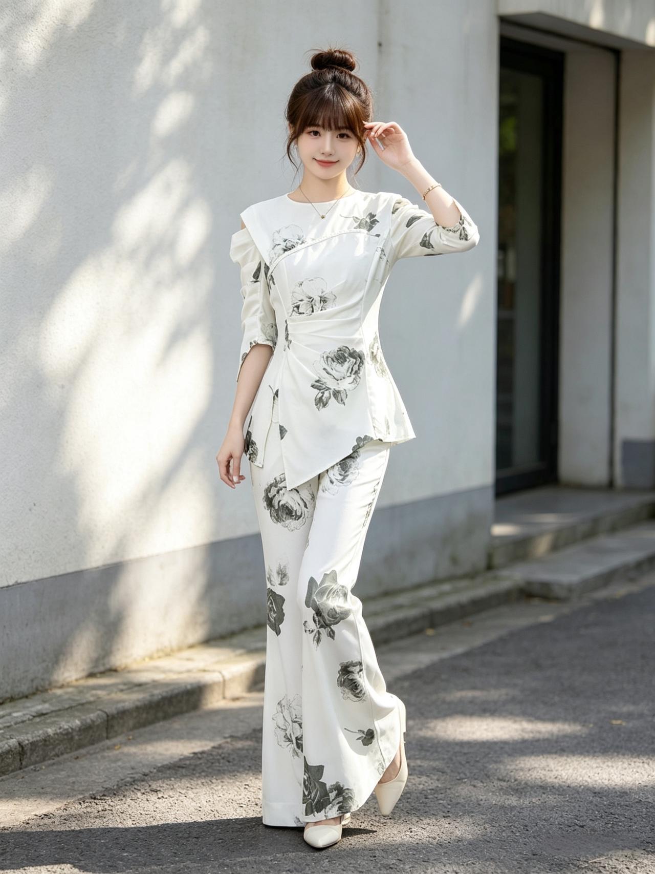 优雅白裙，花影婆娑，漫步在阳光下的美好时光。有气质的穿搭如何打造?