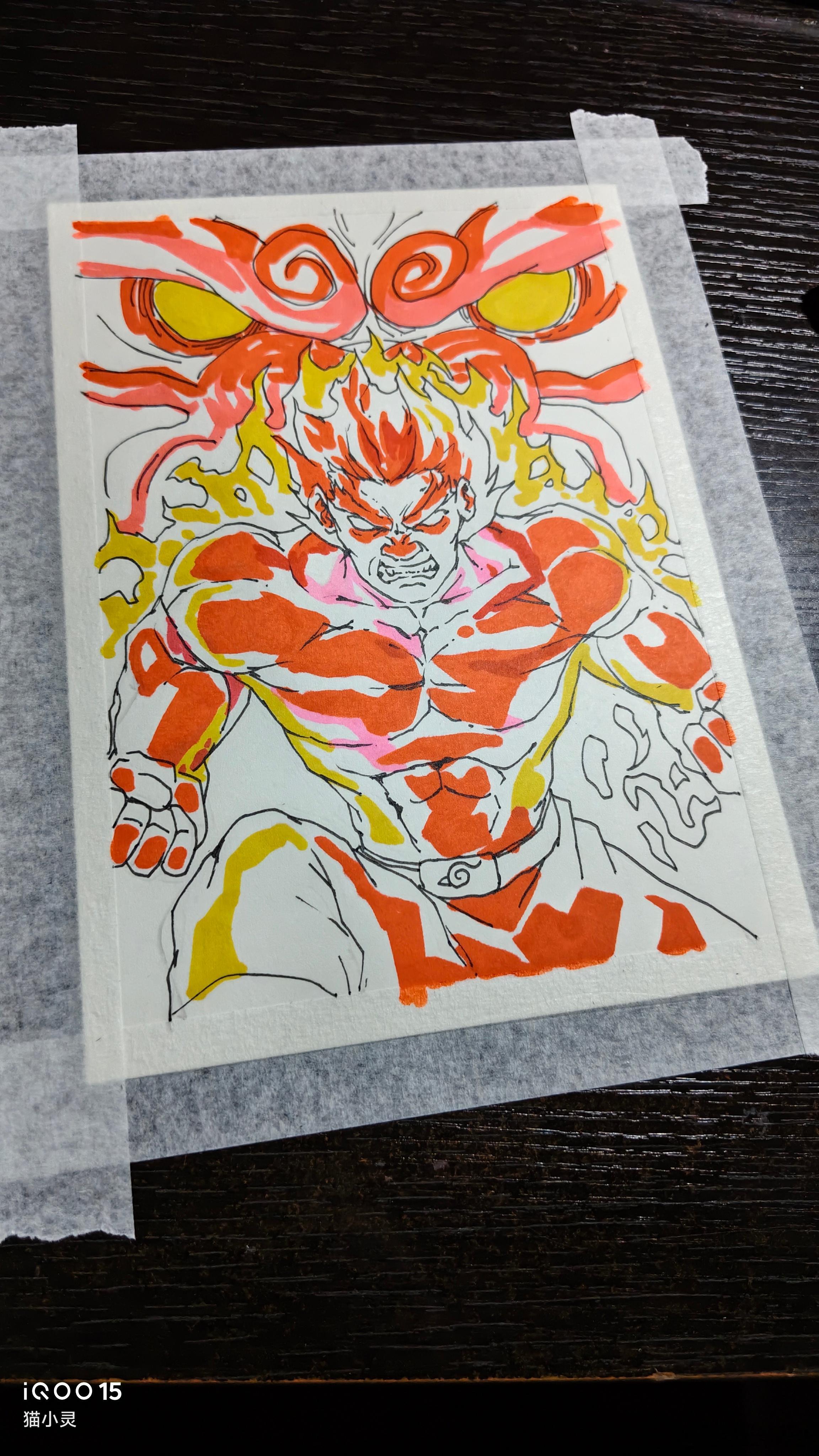 也是儿童节贺图，火影里的角色，自己火影没看全，朋友喜欢的角色，就画了一下