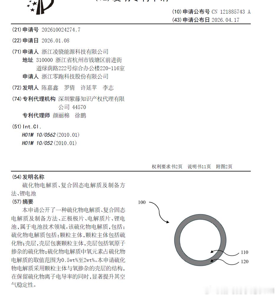 技术巡猎零跑硫化物电解质、复合固态电解质及制备方法、锂电池---固态电池现在