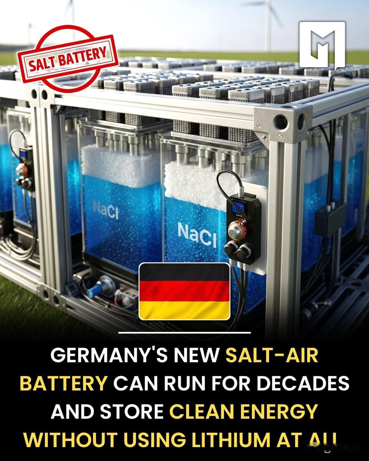 德国正在开发多种不使用锂的储能技术，包括利用盐储存压缩空气或热能的系统，以及钠离