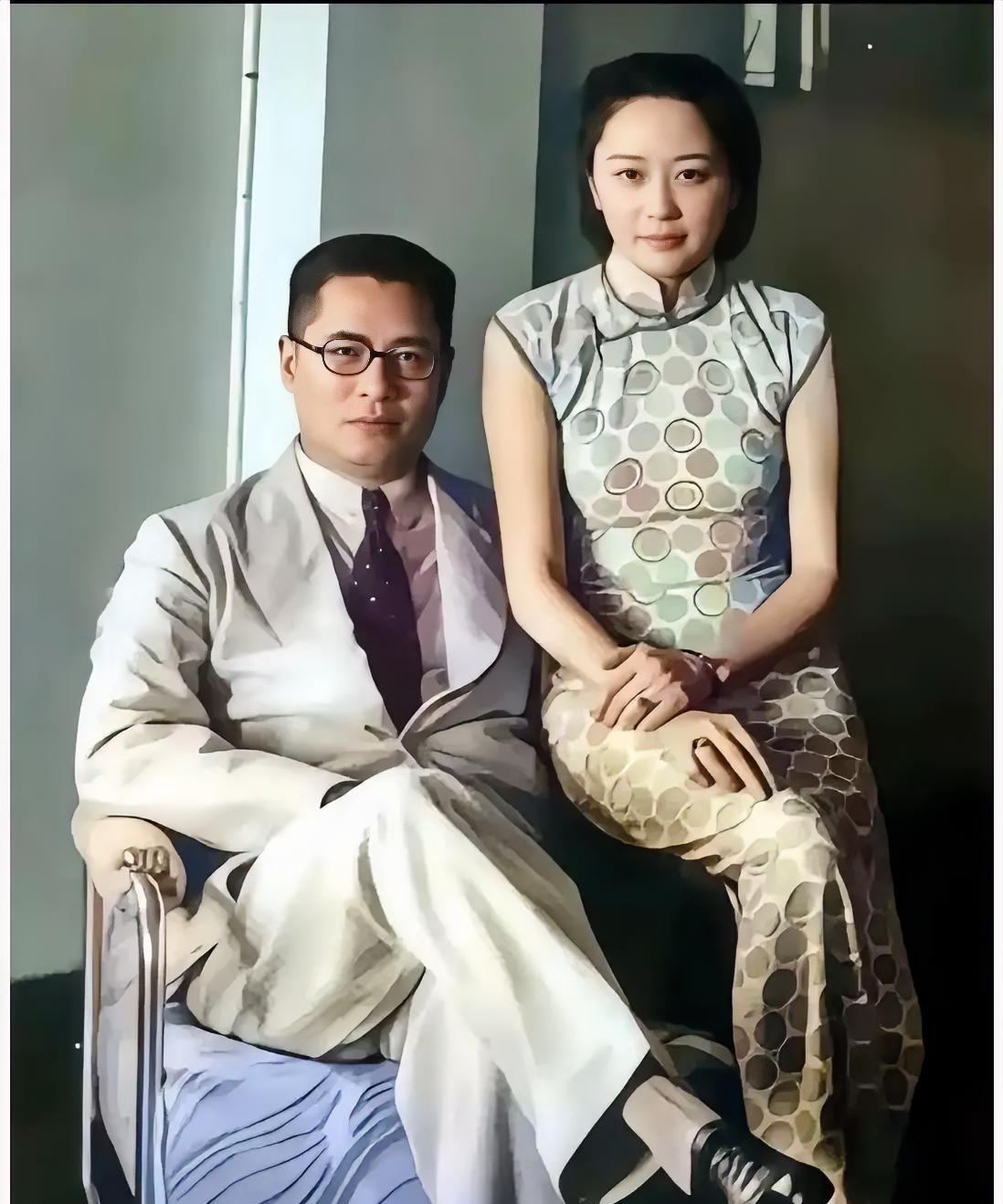 风流倜傥的宋子文，风姿卓越的张乐怡，这张老照片拍摄夫妇二人年轻时期。这并非演戏，