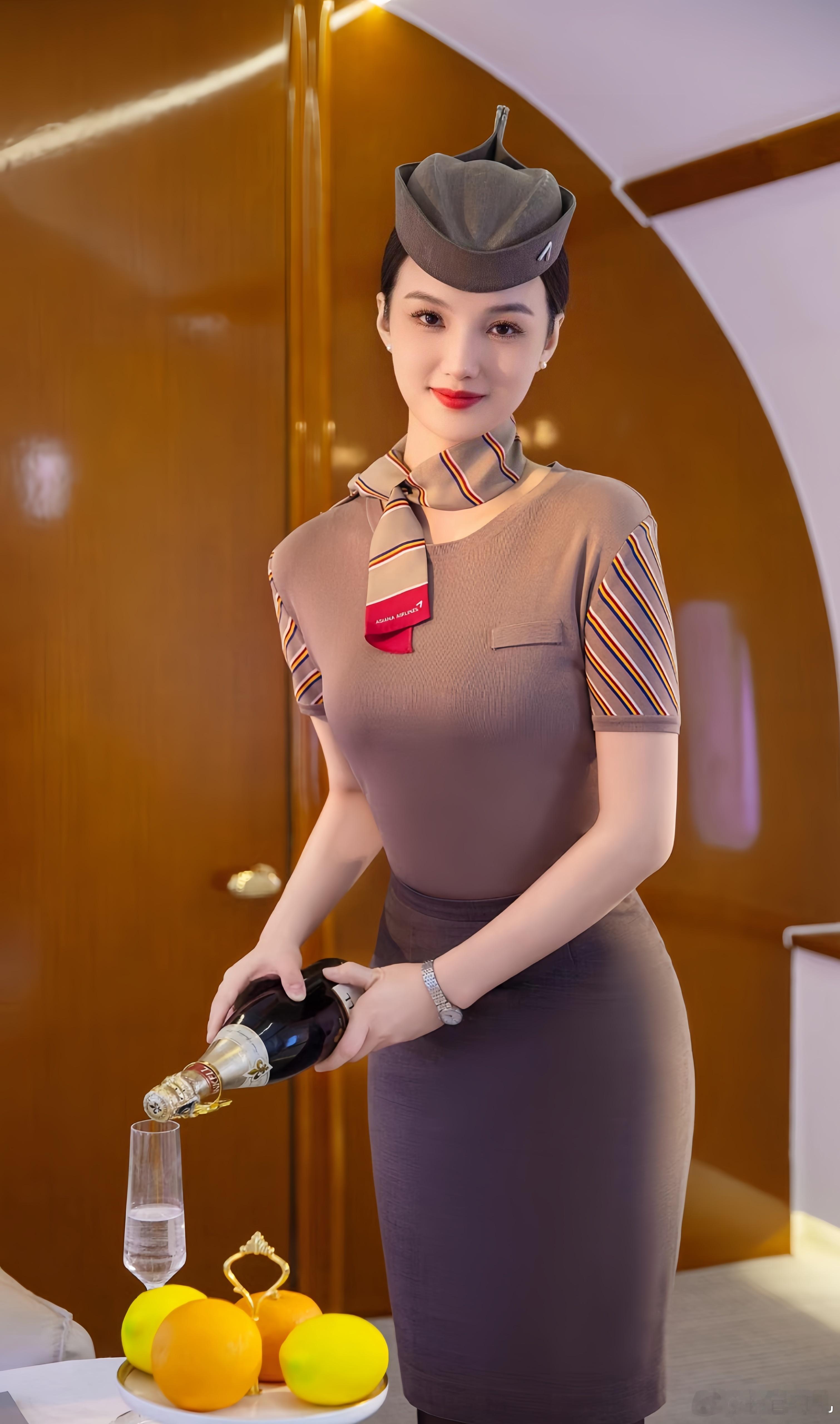 韩亚商务空姐，气质杠杠滴好。​​​