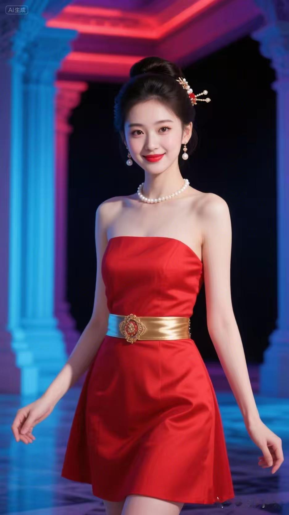 优雅红裙，闪耀宫廷风，梦回古代的浪漫时光