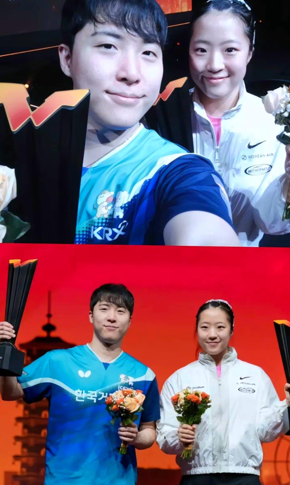 颁奖礼刚散场，林钟勋看都没看那奖杯，往申裕斌怀里一塞，转身就去扶一瘸一拐的王楚钦