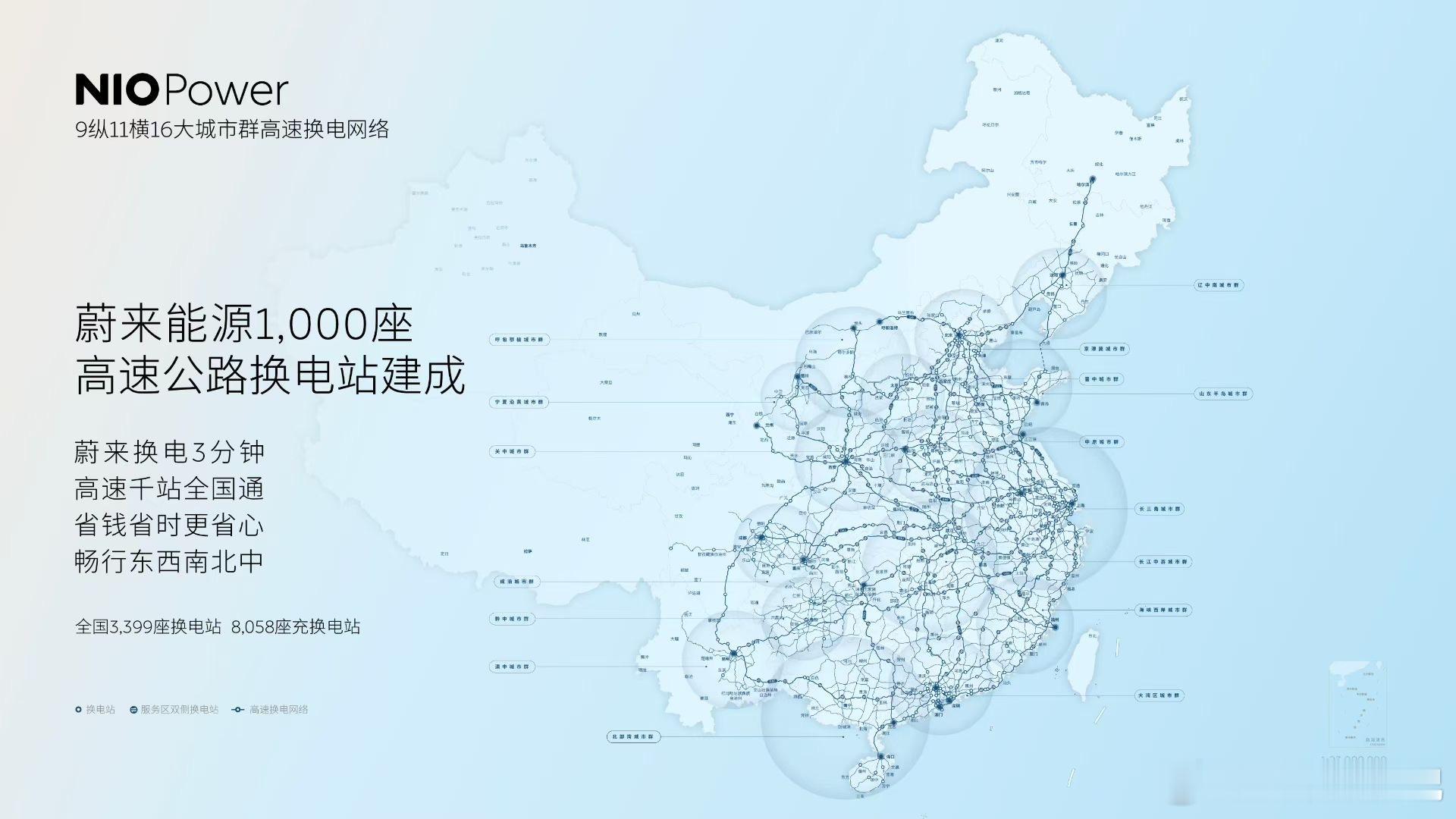 蔚来最硬核的广告了，三张图让你知道买电车就买可以换电的！第一，蔚来高速换电站达到