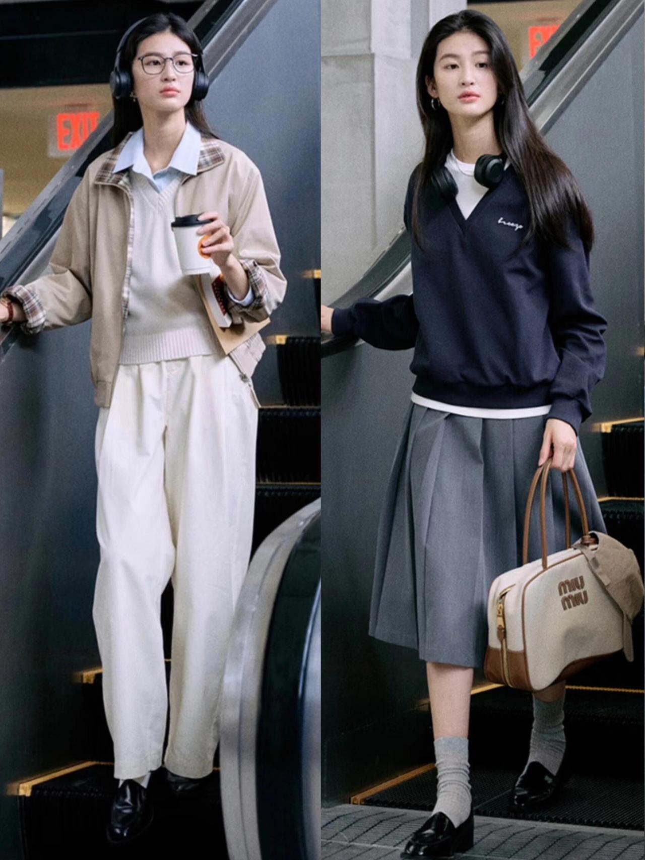 通勤又气质，这一组太适合上班族了！干净利落的衬衫、垂感阔腿裤和简约半裙，搭配西