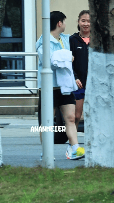 3.26日，小杨来成都看莎莎了，今天的小莎是马卡龙色的。蓝色黄色，清爽又漂亮。