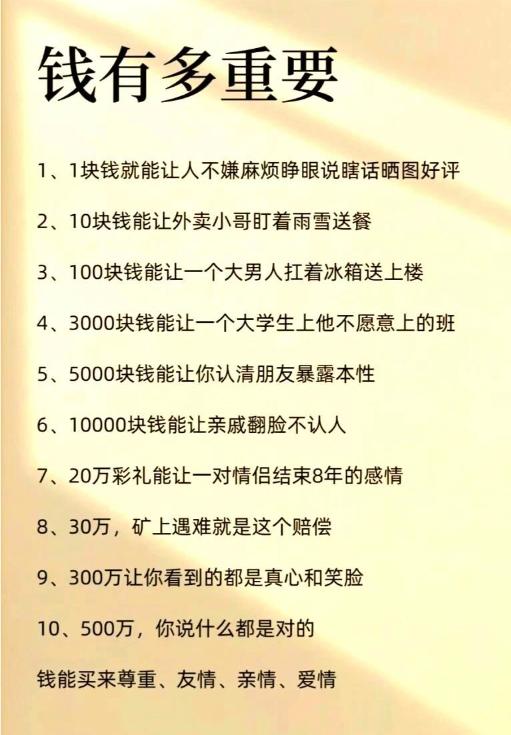 承认赚钱的重要性