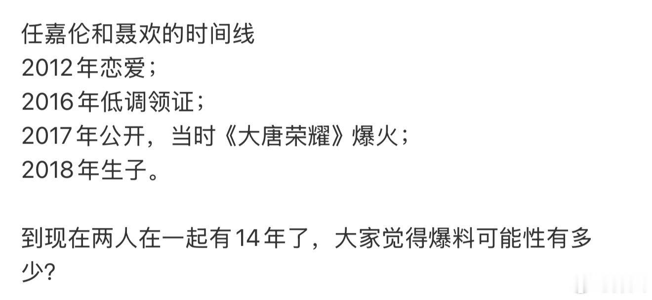 任嘉伦和聂欢的婚姻已维持10年任嘉伦聂欢时间线任嘉伦聂欢时间线，在一起好久了刘