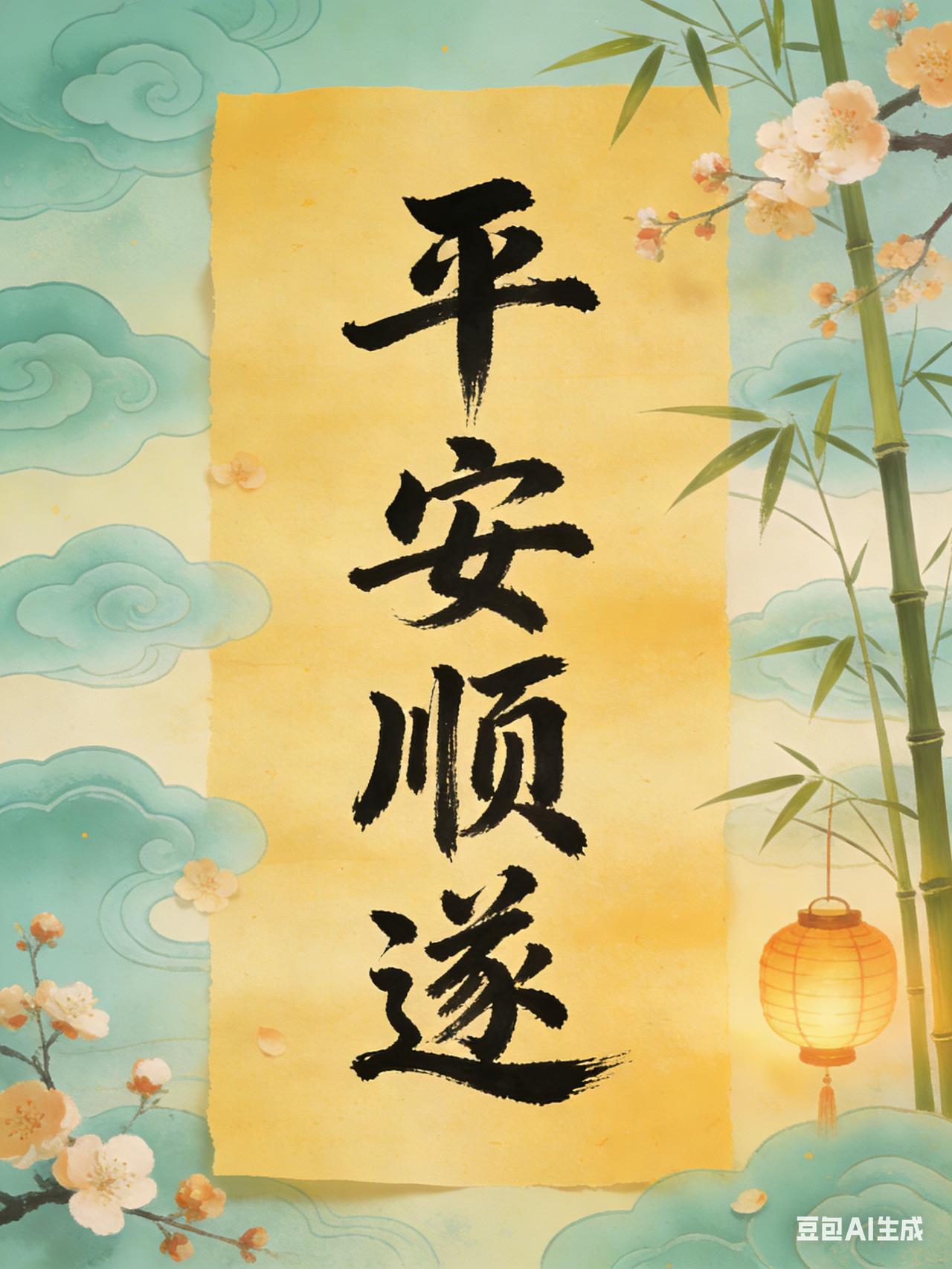 平安顺遂人间最好的祝福，从来不是惊天动地，而是日复一日的平安。亲手写下“平