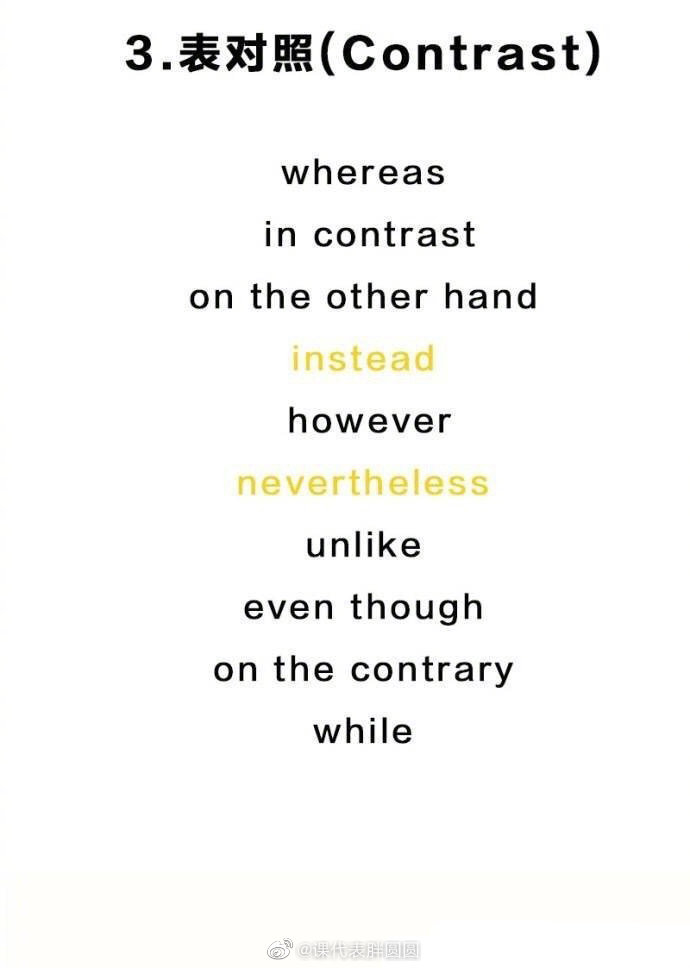 英文写作中常用的连词，提升作文档次！冲鸭！