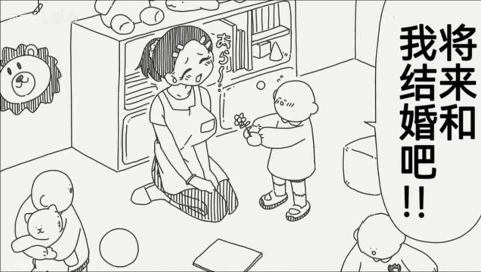 卤蛋这小子打小就特别虽然生气在撵他，但她手上的花依旧握着哦