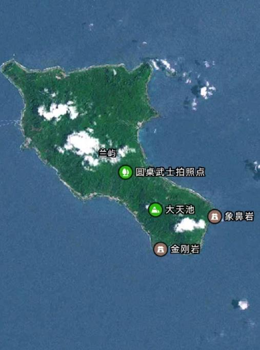 我国台湾岛东边太平洋上有一个大岛——兰屿，面积约45平方公里，相当于67