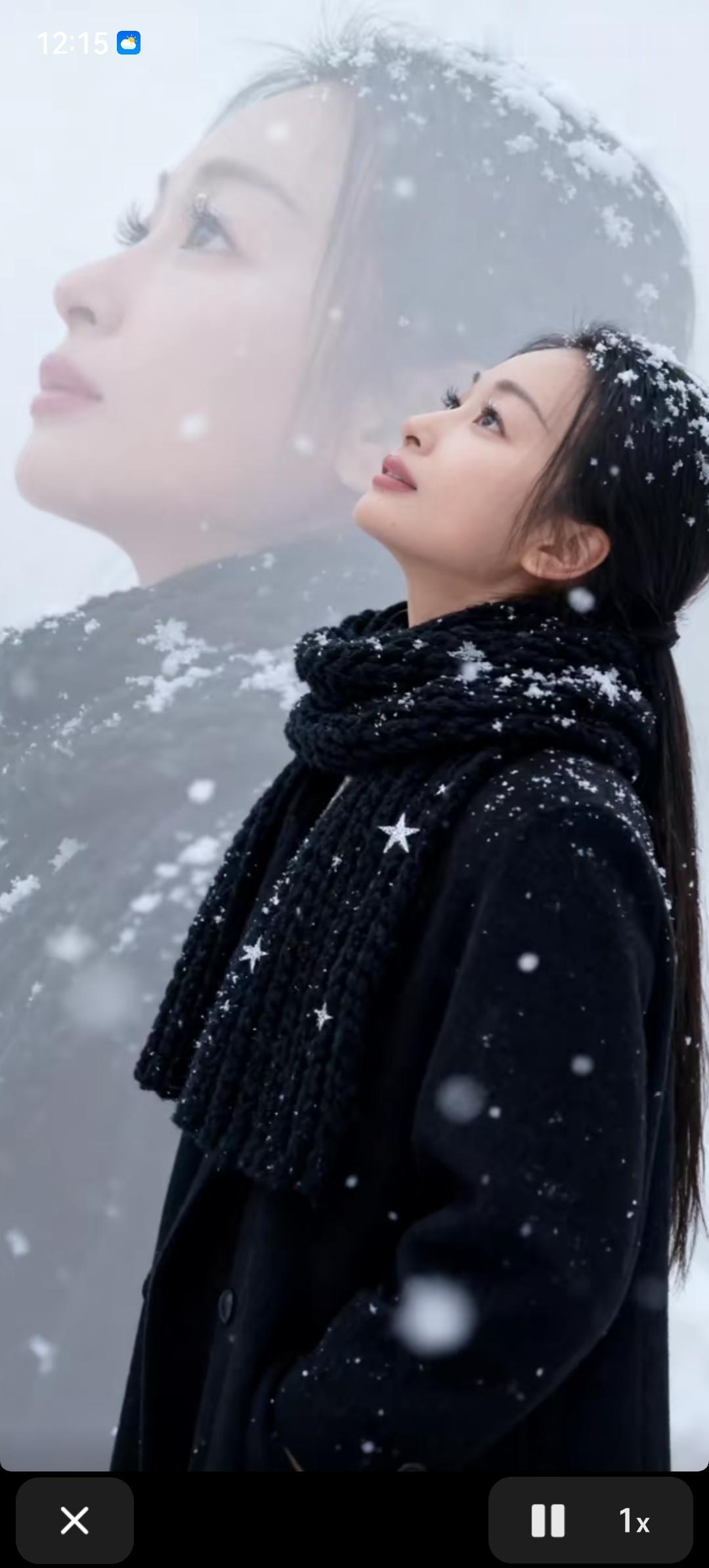 雪落时见自己雪落满肩的时刻，总忍不住抬眼望向白茫茫的天。镜花水月般的虚影里