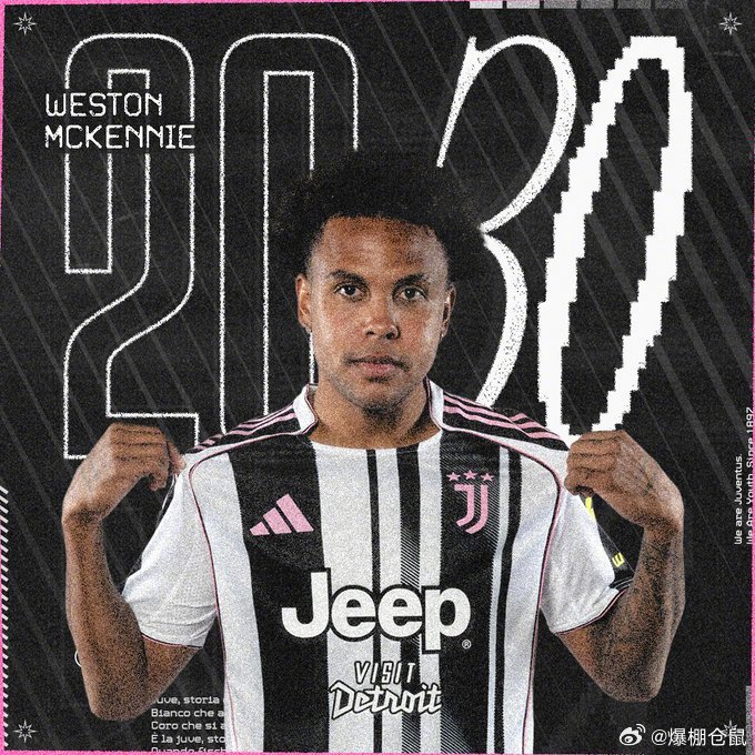 【官方】尤文图斯与27岁中场麦肯尼续约至2030年夏天，本赛季出场38次，贡献8