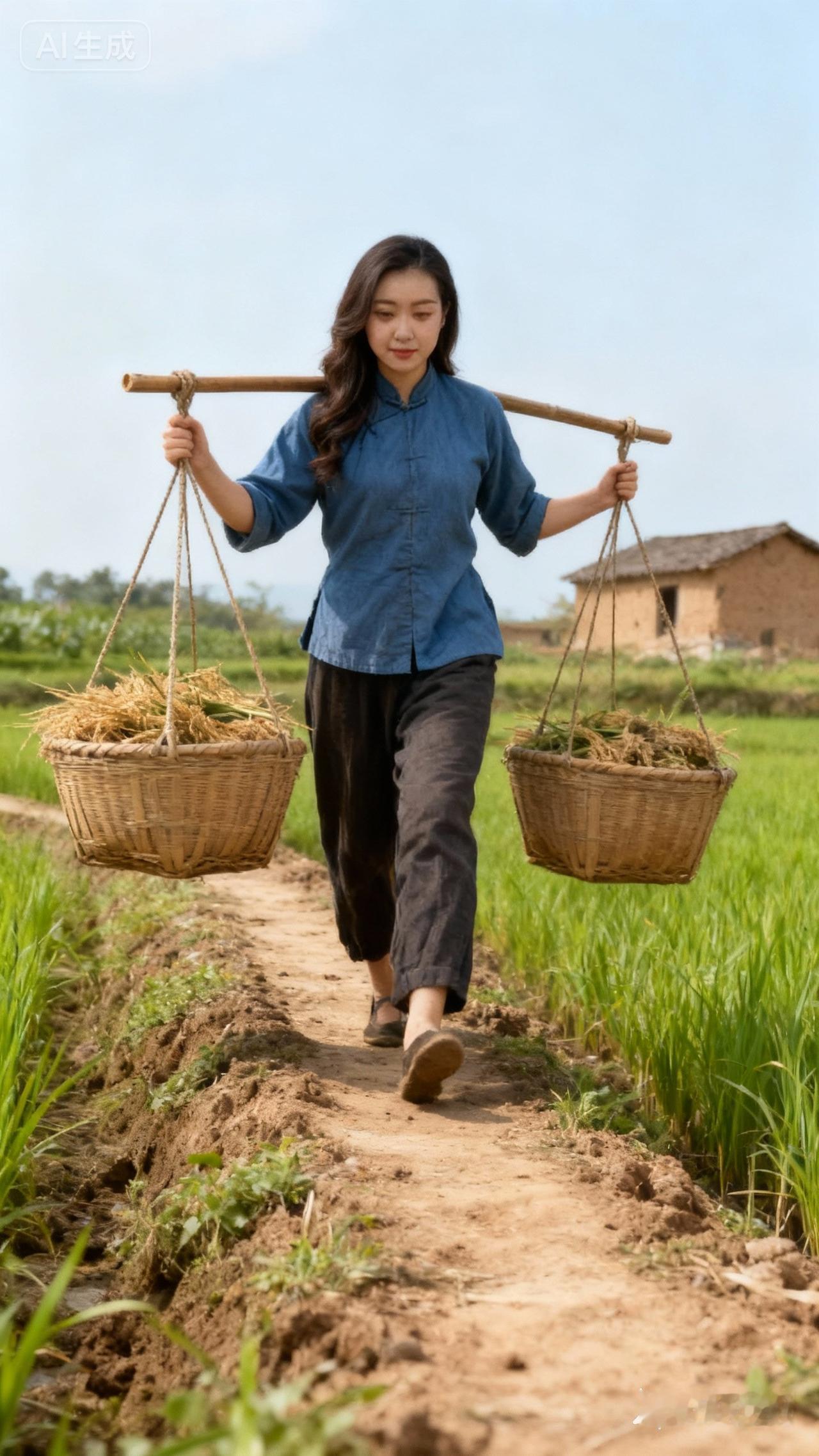 田园风光中的劳作之美，感受大自然的宁静与和谐。