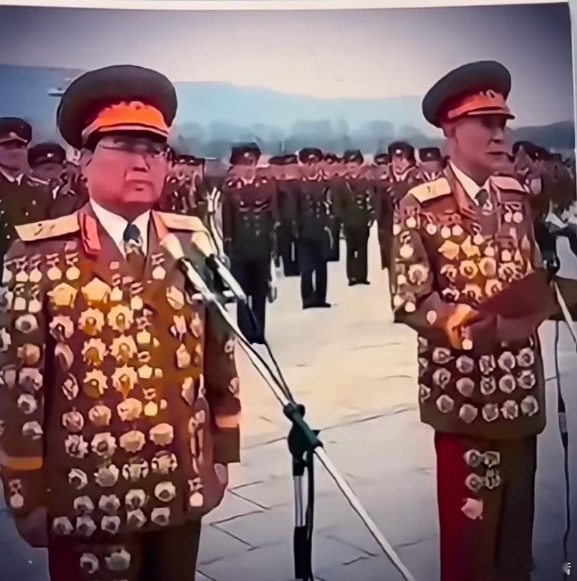 将军们制服上的勋章就像藤壶一样多…..