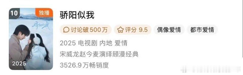 宋威龙赵今麦（排名不分先后，按姓氏首字母排序）《骄阳似我》进入🐧拉新年榜