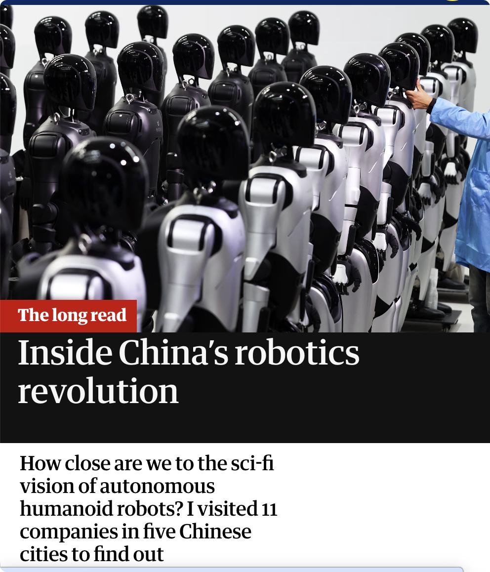 英媒：深入了解中国机器人革命，距科幻愿景还有多远？卫报记者走访上海、北京等五