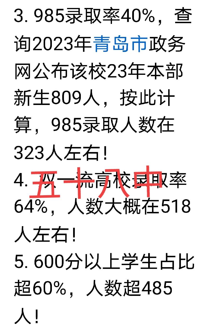 58中家长会晒出高考实锤：别总拿它和二中硬比，各自优秀才是正解青岛58中家