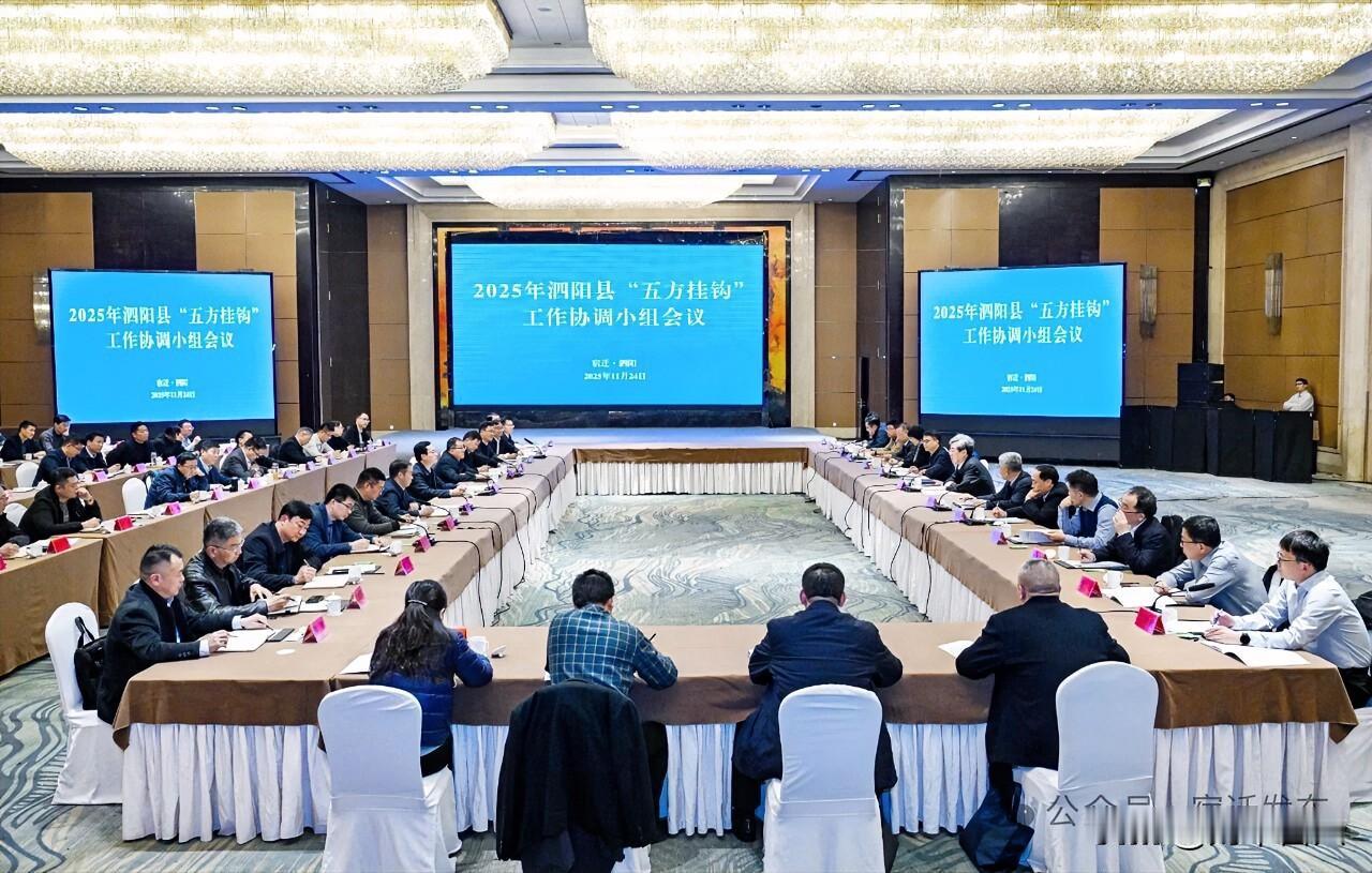 11月24日，2025年泗阳县“五方挂钩”工作协调小组会议在宿迁市泗阳县召开。省