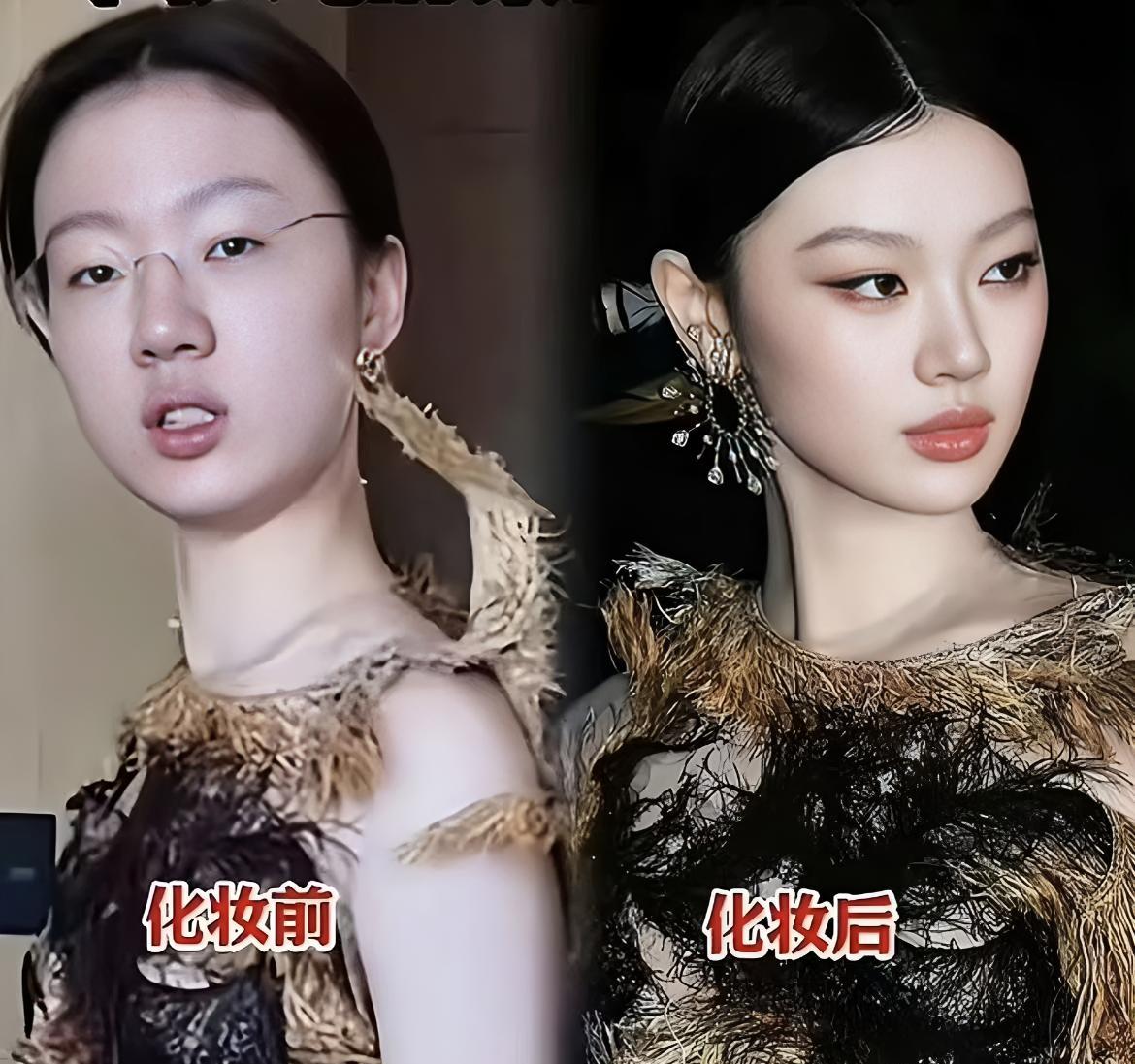 得承认，单依纯那组素颜试衣视频把我看愣了。后台没化妆时，黑框眼镜压着乱翘的