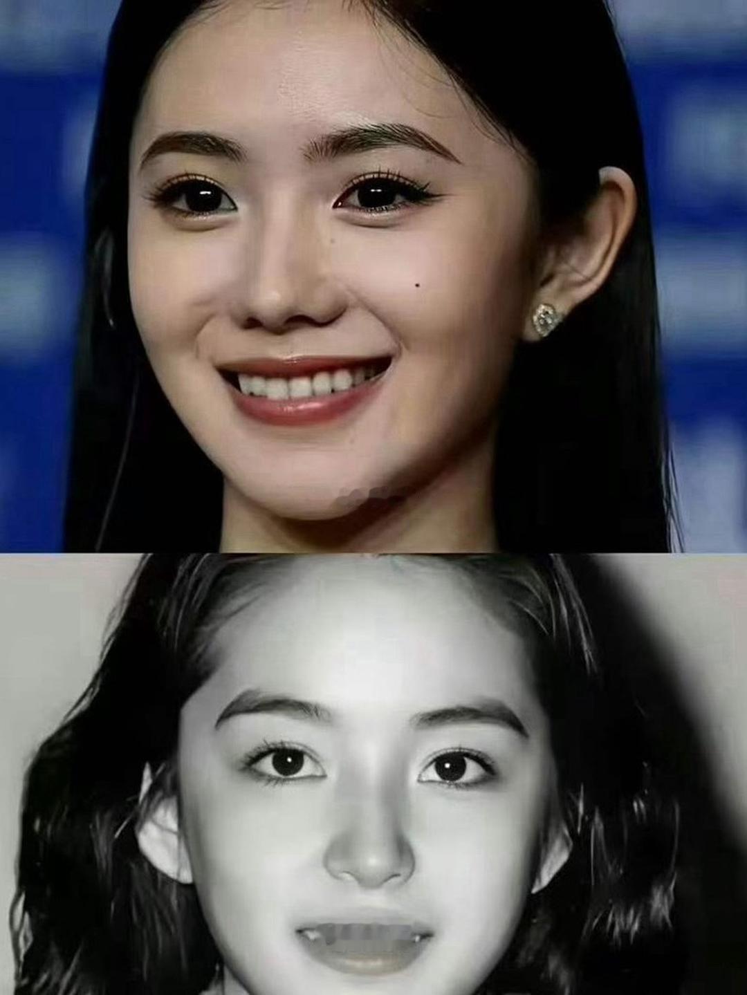 发现大美女之间的眉眼好像总有几分相似……单看眉眼，刘浩存和林青霞确实有点像。