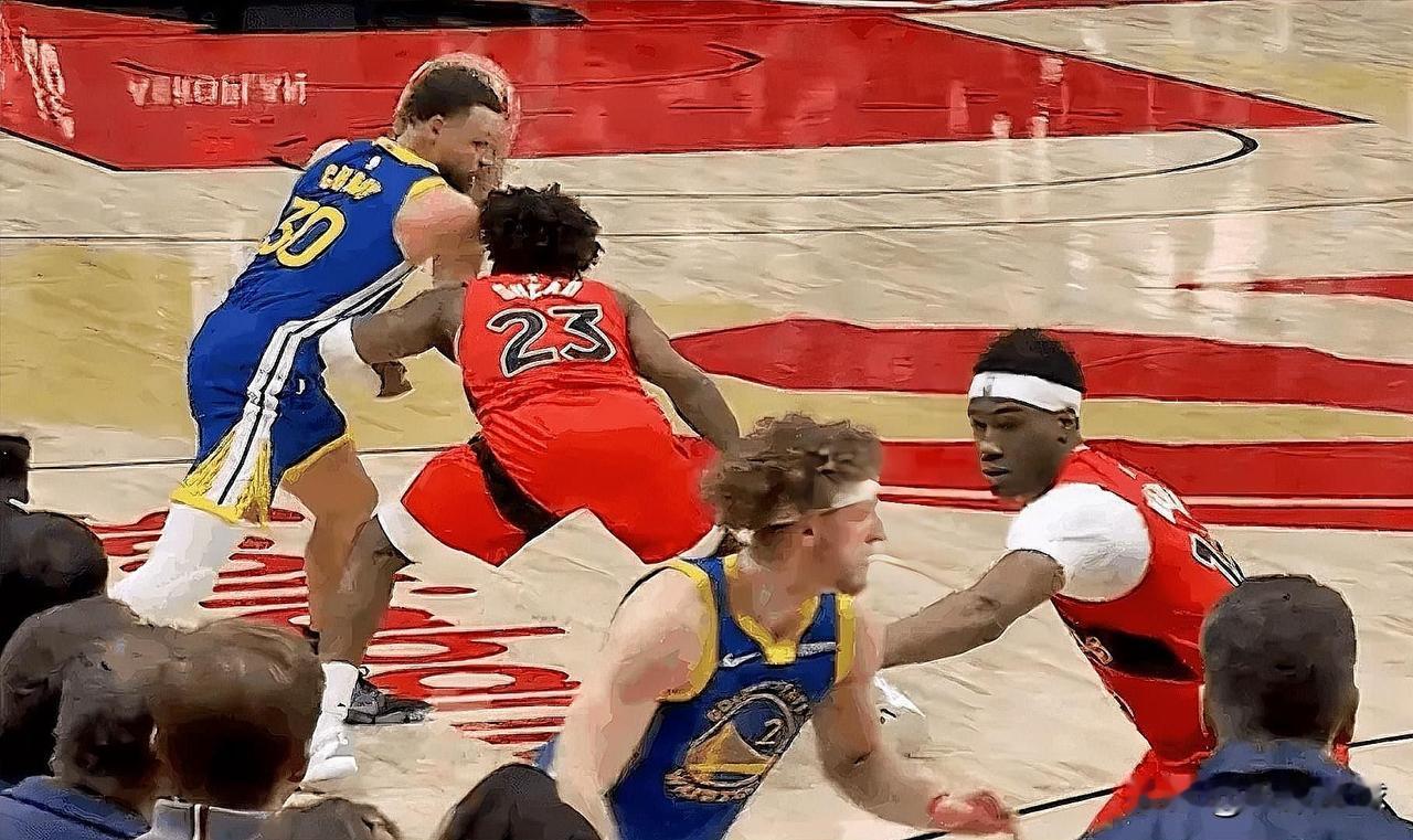 成也库里败也库里！今日勇士以127-141不敌猛龙。第四节比赛，库里进攻中击