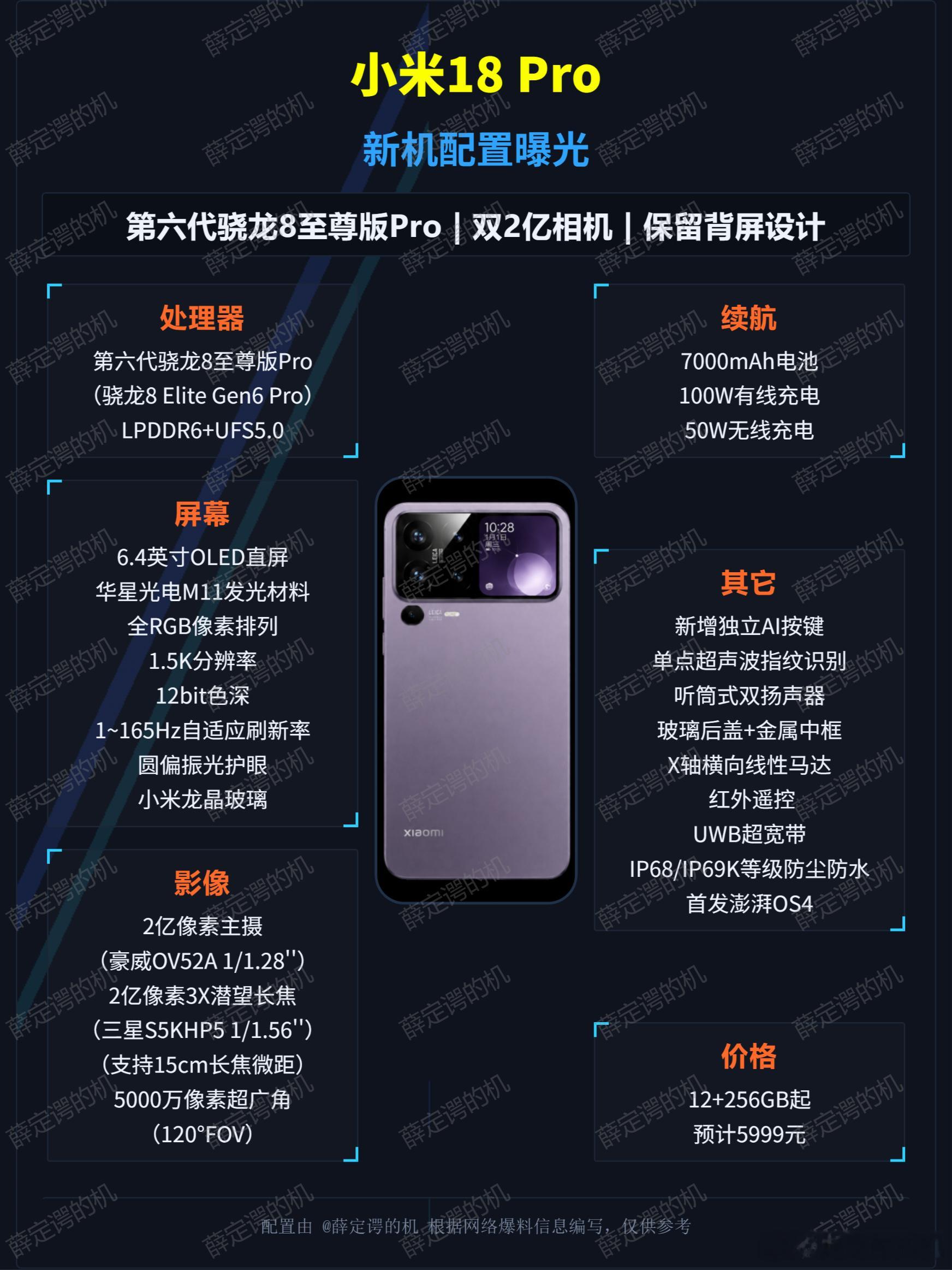 小米18Pro爆料汇总：首发2nm第六代骁龙8至尊版，配LPDDR6+UFS5