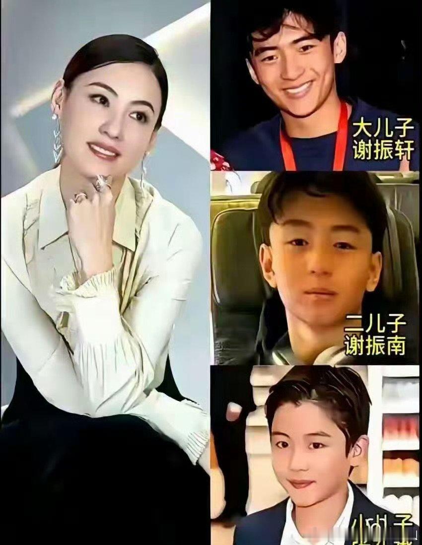 张柏芝把三个孩子养得很好谢霆锋基因太强大了谁被谢振南惊艳到！年仅16岁身高将