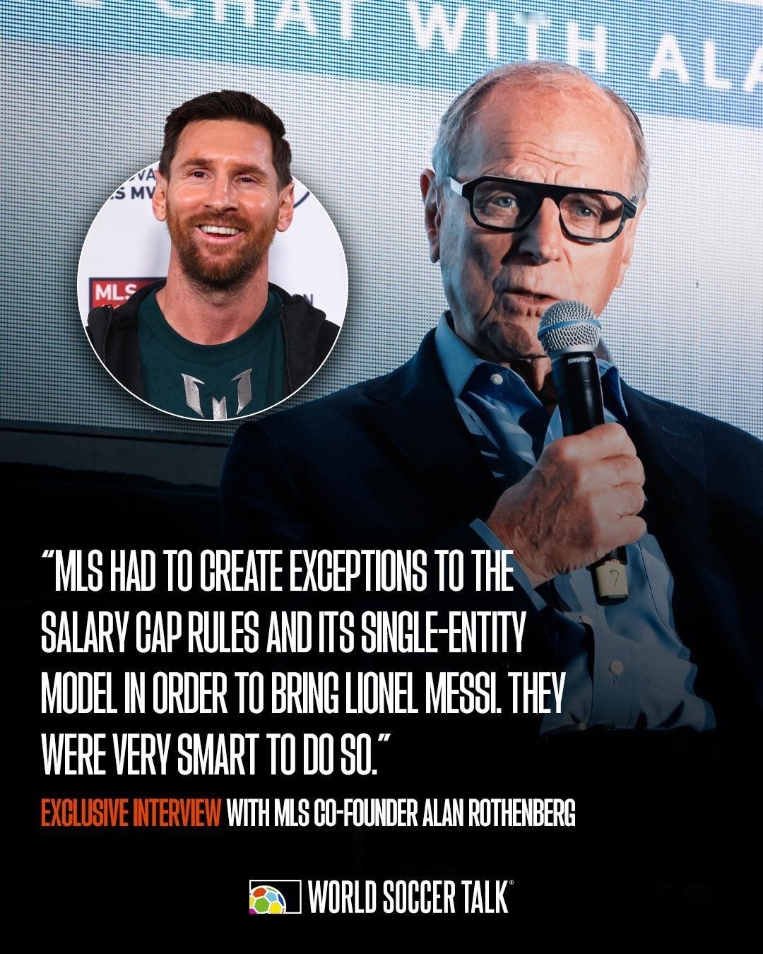 🚨MLS联合创始人艾伦·罗森伯格盛赞梅西的加盟：梅西与其他球星的影响力对比🎙