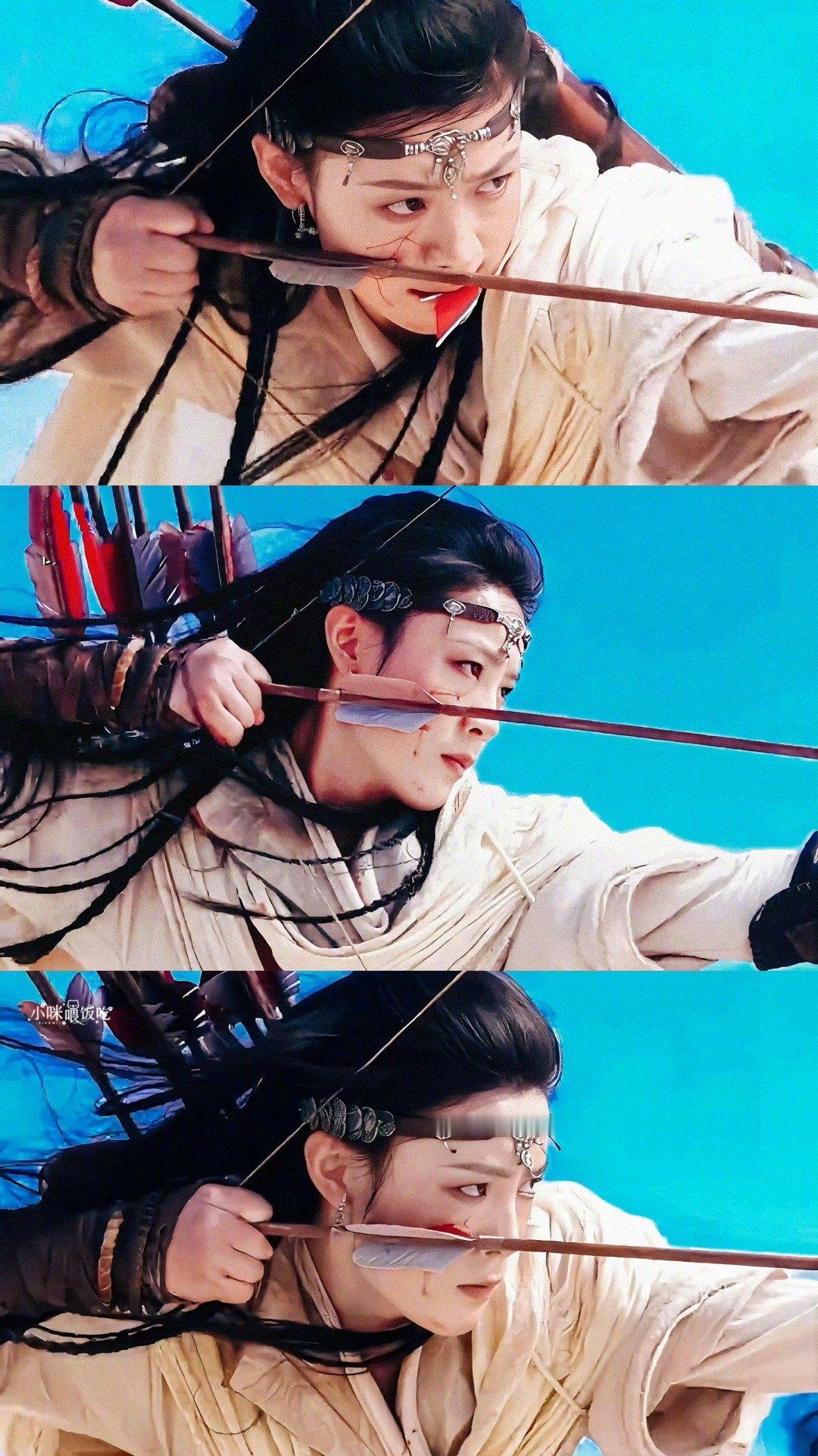 镖人陈丽君海报一眼惊艳！陈丽君眉眼间英气逼人，战袍加身自带侠女风范，眉骨彩绘细