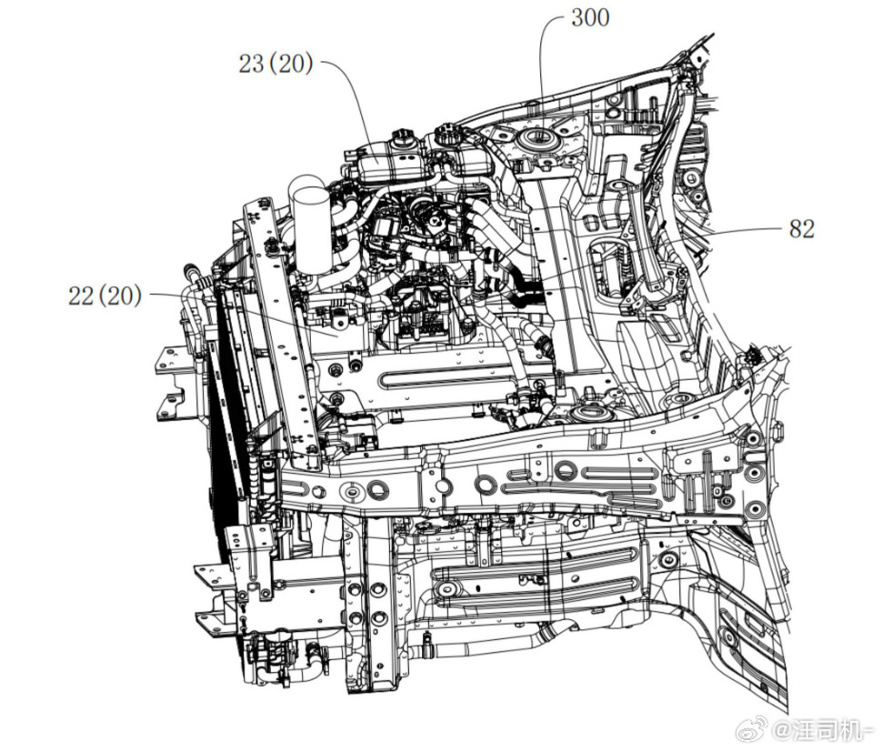 woc，翻专利看到了小米增程车前舱结构，这会是昆仑增程SUV吗？1、热管理系统很