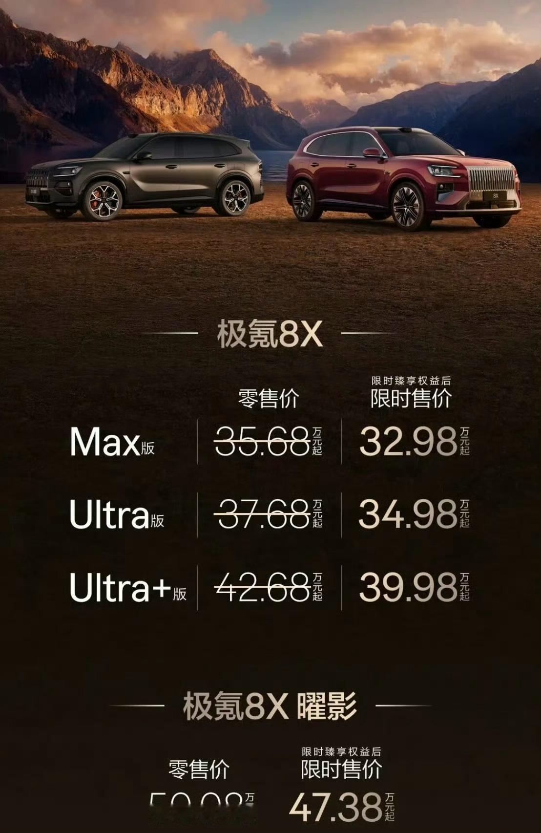 极氪8X正式上市，仅29分钟大定突破10000台！限时售价32.98万起，各版本