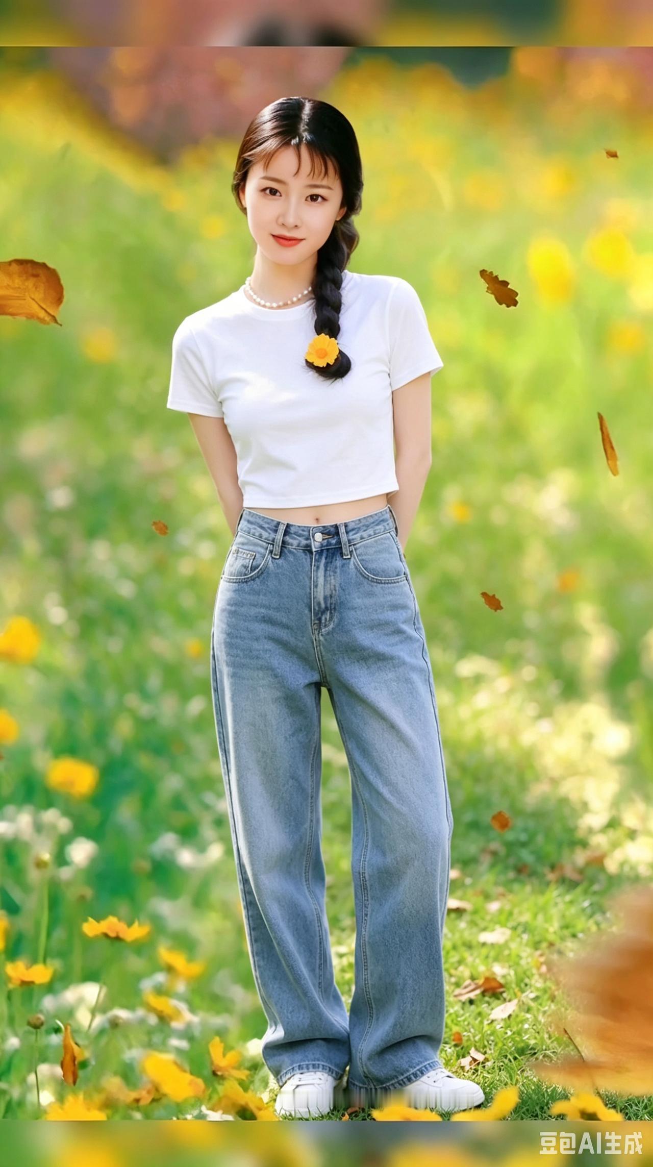 花间少女，秋意正浓。