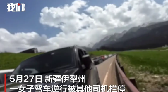 女子驾车逆行被拦停辩称“我们的时间也是时间”，警方：已处罚5月27日，新疆伊犁