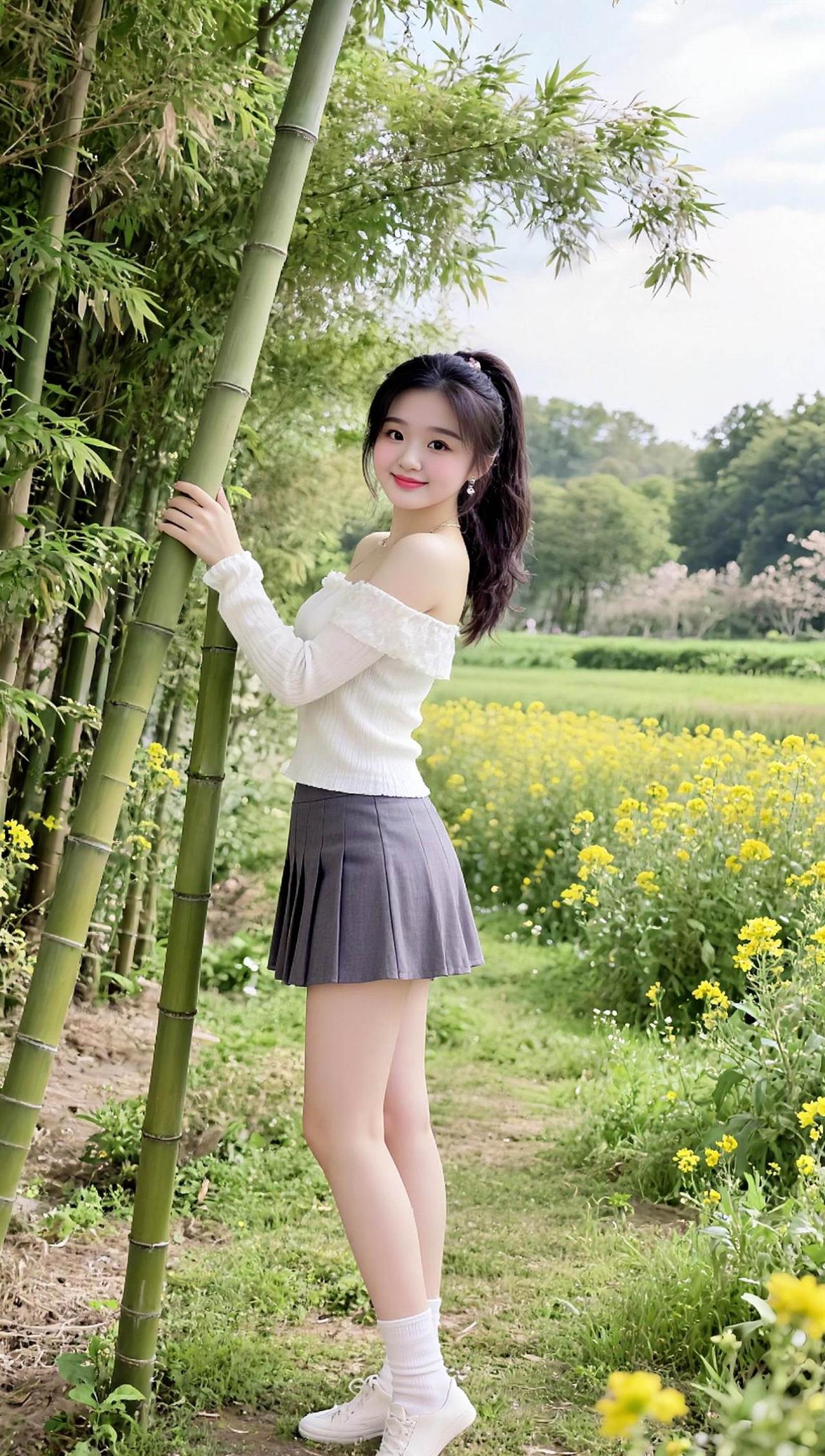 竹林边清纯甜美抖音玩法合伙