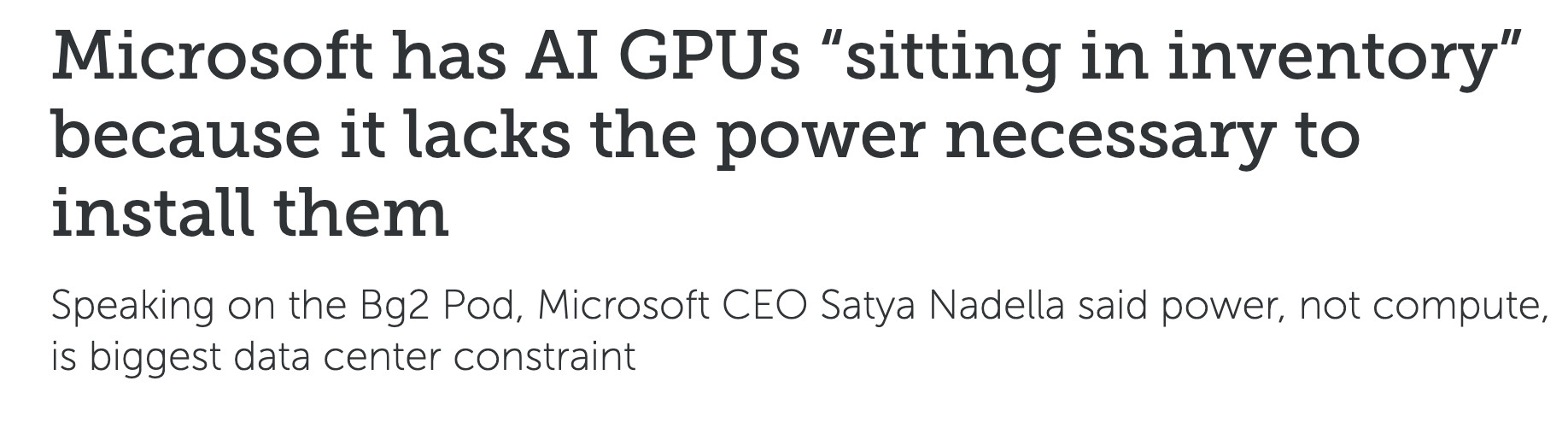 我今天看到了一个最简单粗暴的空英伟达的逻辑：美国电不够了。。。一时半会，也建设不