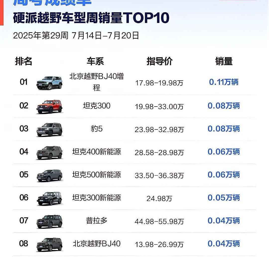 总说坦克300的竞争对手是方程豹豹5，没想到大家都猜错了，也都误会比亚迪