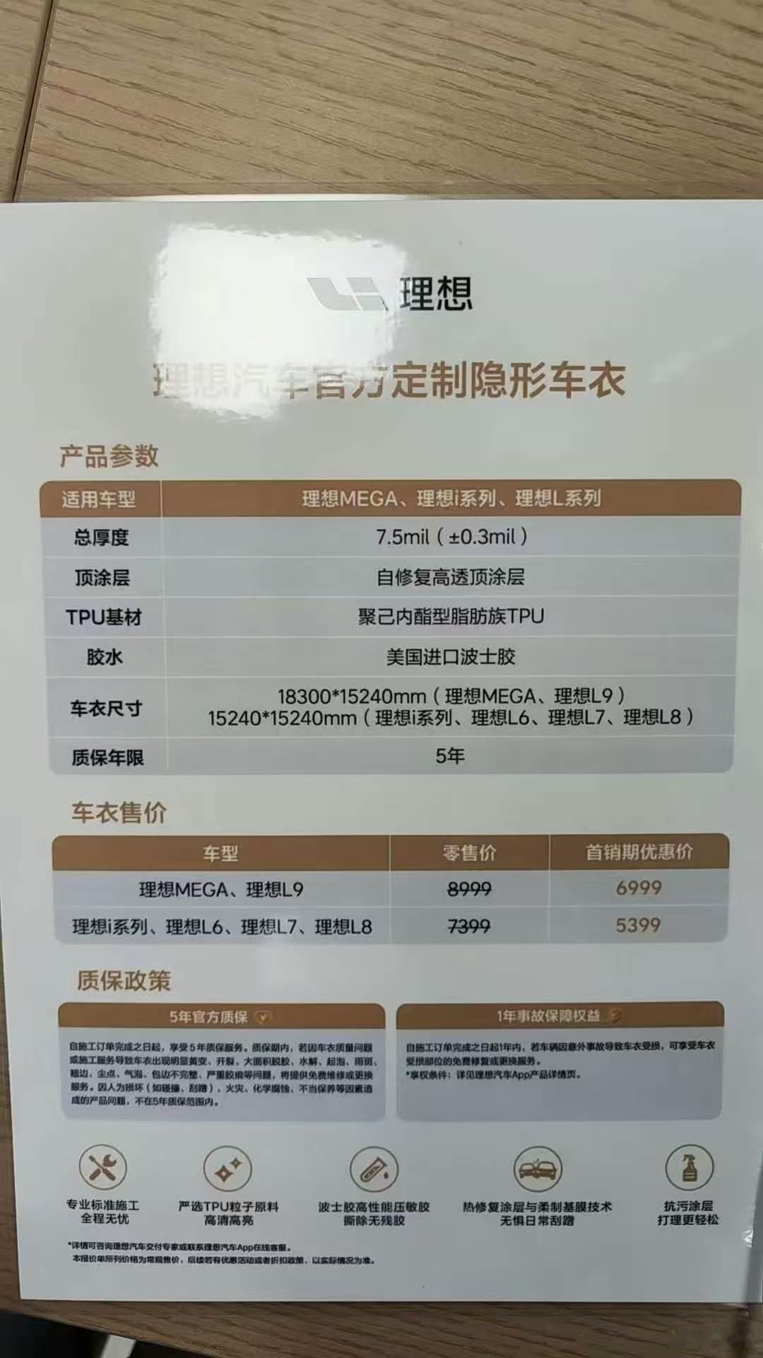 有没有做后市场的老板来说说~理想汽车官方定制隐形车衣这个价格，在车衣界是什么水平