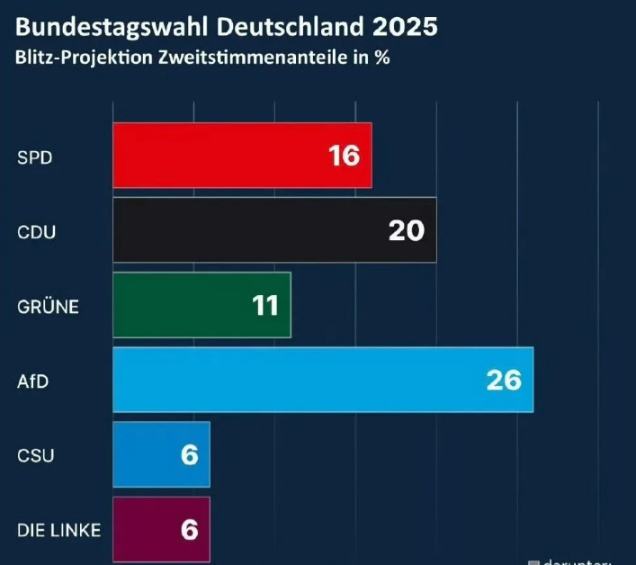 德国选择党民调登顶，上台概率大增在德国总理朔尔茨pua德国民众，给选择党投票