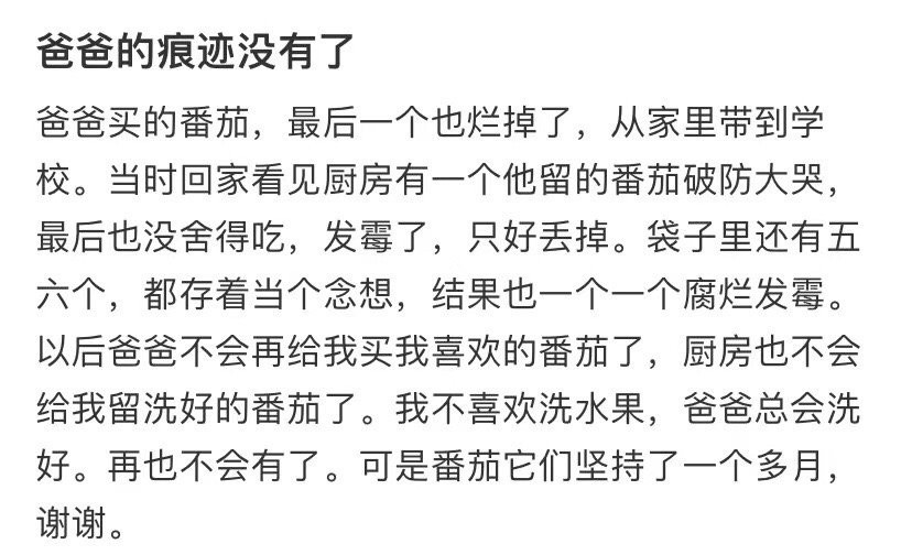 爸爸的痕迹没有了