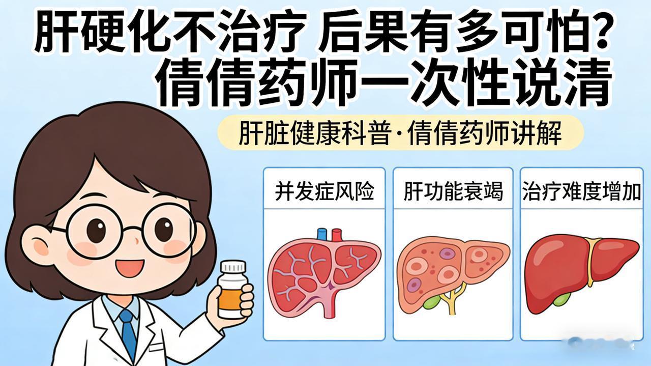 肝硬化不治疗会有什么样的后果?肝硬化不治疗，会有什么后果？倩倩药师把话说明白