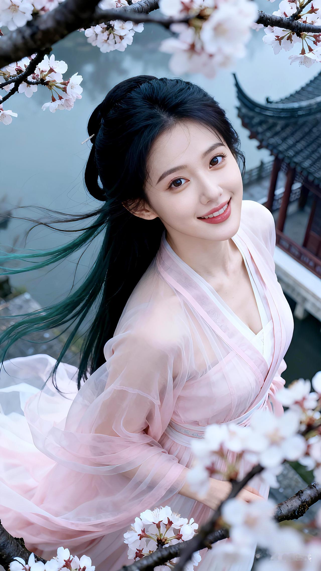 春山含黛色，人面桃花风。玉骨清辉里，犹似画中逢。