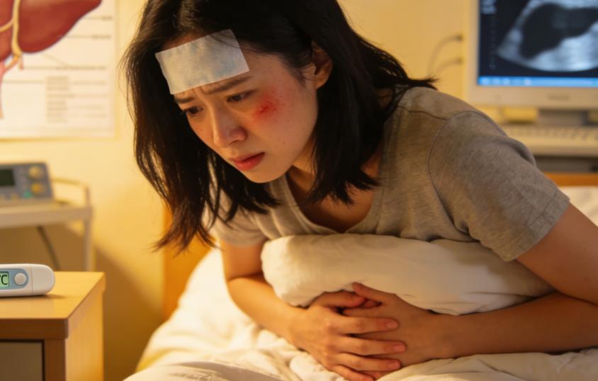 肚子痛还反复发烧，别当肠胃炎，这可能是肝脏在“发炎化脓”肚子痛、反复发烧，是